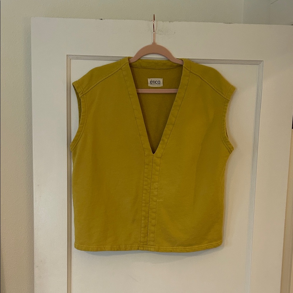 Etica Mustard Sleeveless Top